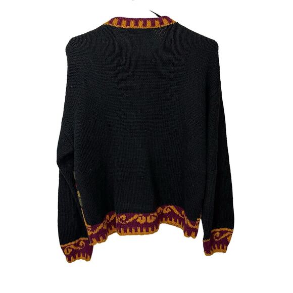 Vintage‎ Sweater 1993 Casual Corner Chunky Cardigan Y2K Floral Ramie Cotton M - Picture 5 of 7